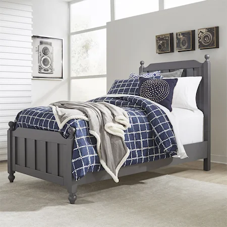 Cottage Style Twin Panel Bed with Bun Feet